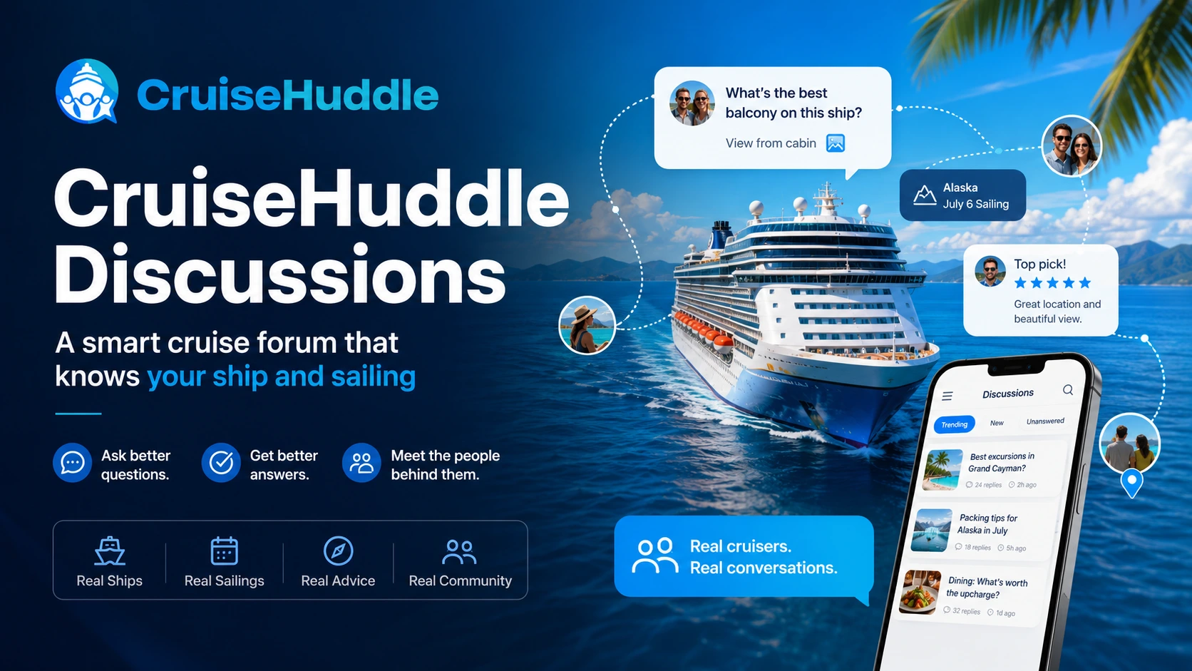 CruiseHuddle Launches Discussions, a Smart Cruise Forum That Knows Your Ship and Sailing
