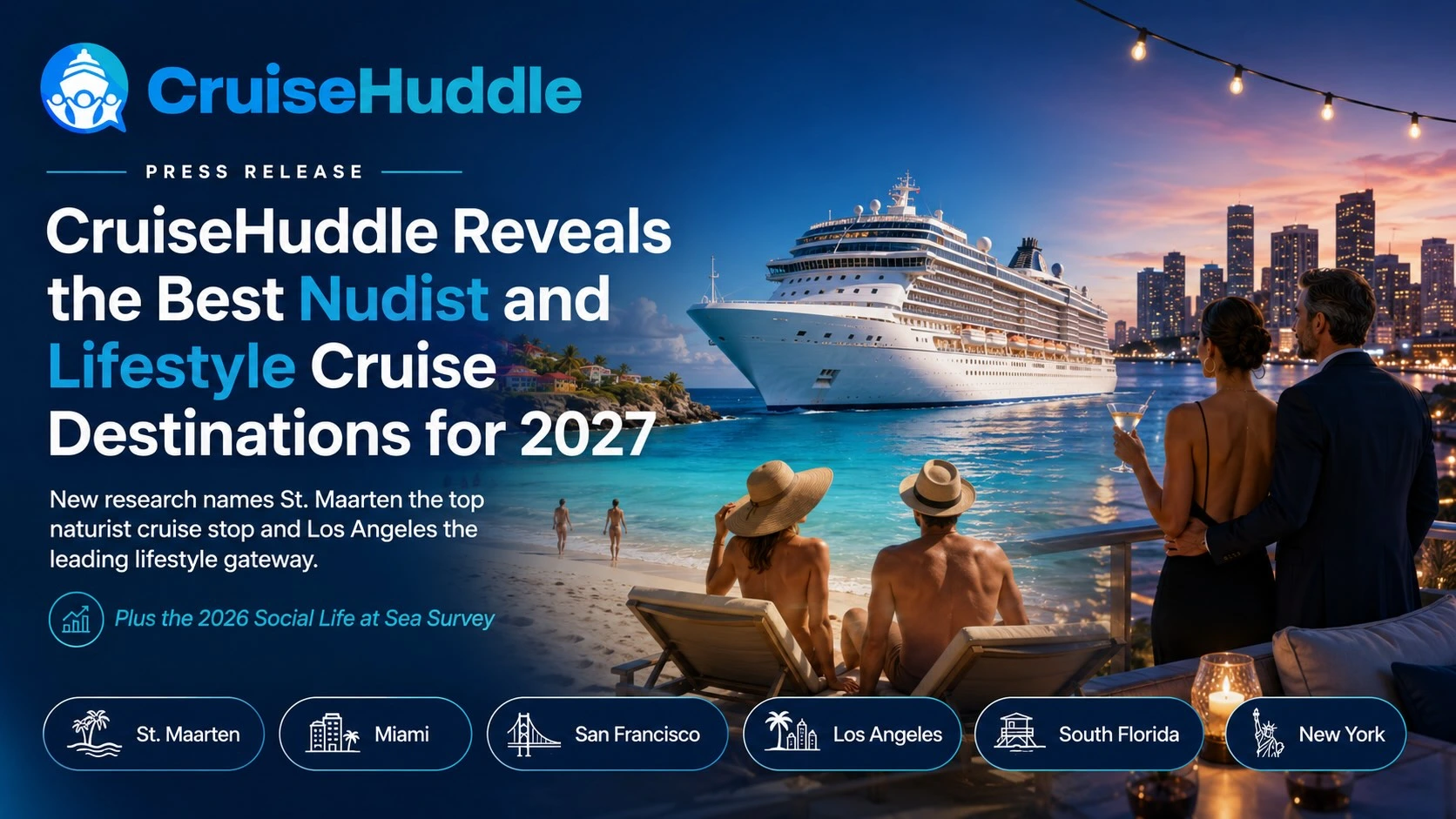 CruiseHuddle Reveals the Best Nudist and Lifestyle Cruise Destinations for 2027