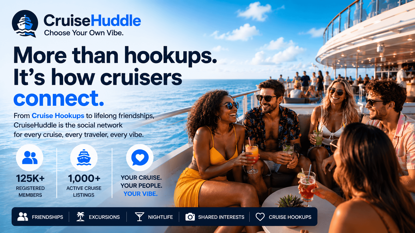 CruiseHuddle Evolves Beyond Cruise Hookups to Become the Social Network for Cruise Travelers