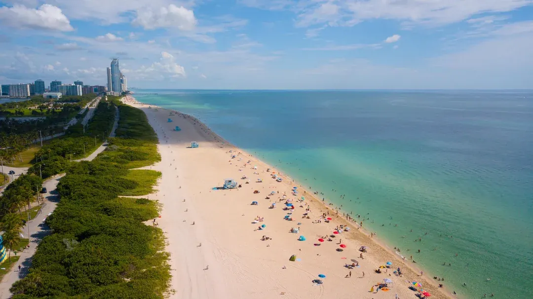 Aerial view of Haulover Beach Park north of Miami Beach