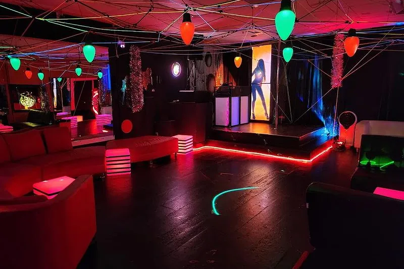 Interior lounge and stage area at Twist, a lifestyle venue in San Francisco