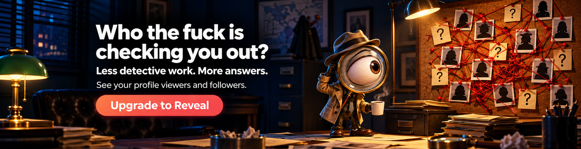 Who the fuck is checking you out ? Upgrade to Reveal