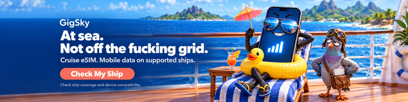 At Sea. Not off the fucking grid.  GigSky Check my Ship