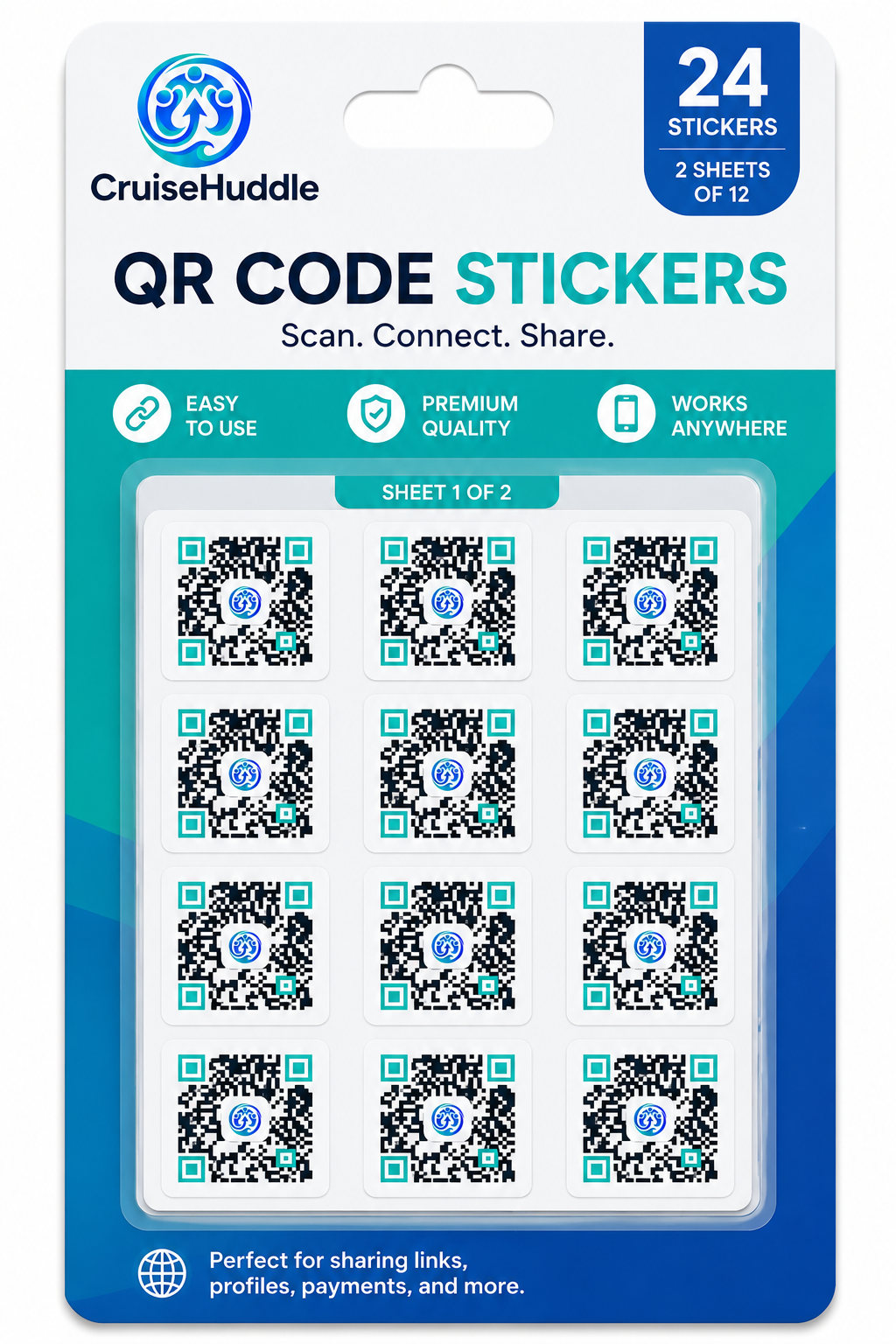CruiseHuddle QR Code Sticker Pack